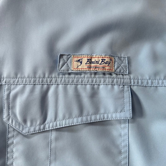 Men's Bimini Bay Button Down Shirt 3XL Light Blue Long Sleeve - Picture 2 of 6